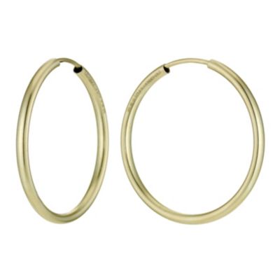 Together Bonded Silver & 9ct Gold Hoop Earrings 25mm