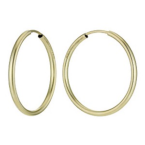 Together Bonded Silver & 9ct Gold Hoop Earrings 25mm
