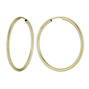 Together Bonded Silver & 9ct Gold Hoop Earrings 35mm