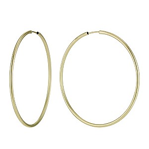 Together Bonded Silver & 9ct Gold Hoop Earrings 55mm