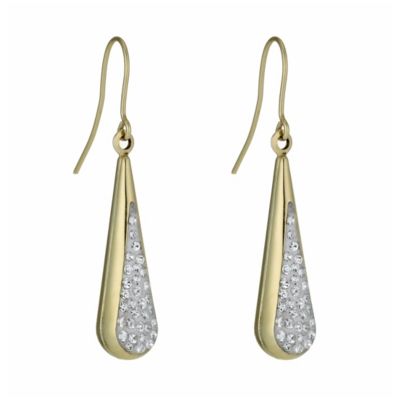 Bonded Silver and 9ct Gold Crystal Drop