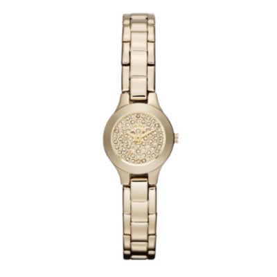 DKNY Ladies' Gold Plated Stone Set Bracelet Watch
