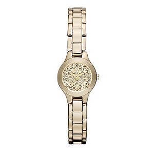 DKNY Ladies' Gold Plated Stone Set Bracelet Watch