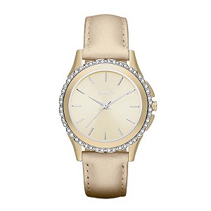 DKNY Ladies' Gold Plated Champagne Strap Watch