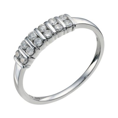 9ct white gold 1/4 carat diamonds plaited eternity ring - Product number 9769986