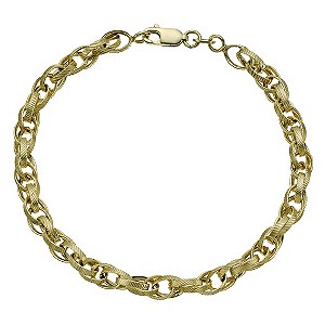 Together Bonded Silver & 9ct Gold Fancy Oval Link Bracelet