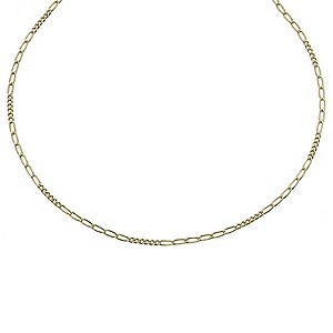 Together Bonded Silver & 9ct Gold Fiagro Chain 17.75