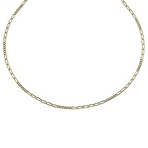 Together Bonded Silver & 9ct Gold Fiagro Chain 17.75