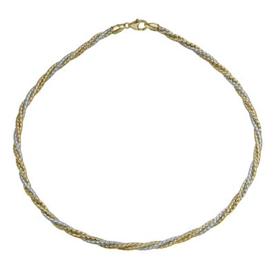 Together Bonded Silver & 9ct Gold Two Colour Twist Necklace