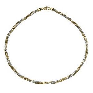 Together Bonded Silver & 9ct Gold Two Colour Twist Necklace