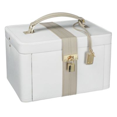 Large cream leather jewellery box - Product number 9774793