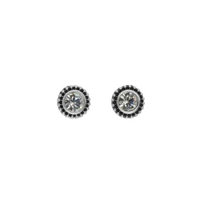 Pilgrim Sterling Silver Round Crystal Stud