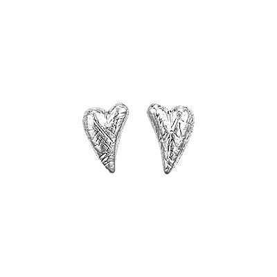 Pilgrim Sterling Silver Plain Heart Stud Earrings