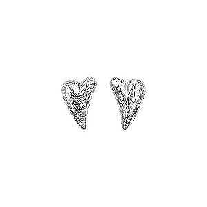 Pilgrim Sterling Silver Plain Heart Stud Earrings