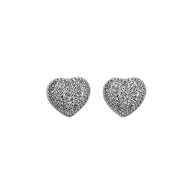 Pilgrim Sterling Silver Heart Stud Earrings