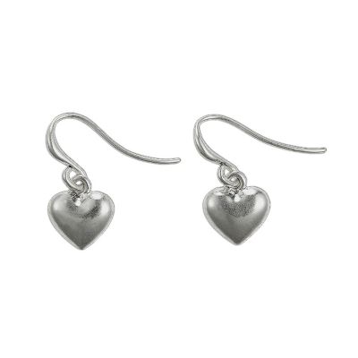 Pilgrim Sterling Silver Plain Heart Drop Earrings