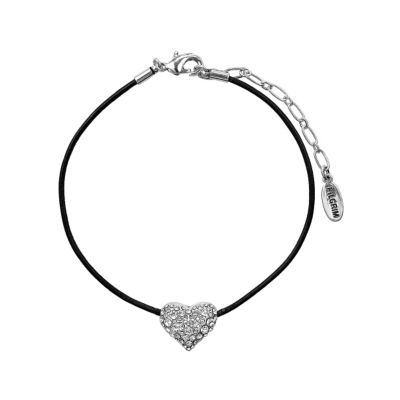 Pilgrim Silver-Plated Crystal Heart Bracelet