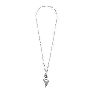 Pilgrim Silver-Plated Double Chain Heart Necklace