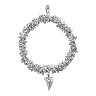 Pilgrim Silver-Plated Heart Candy Bracelet