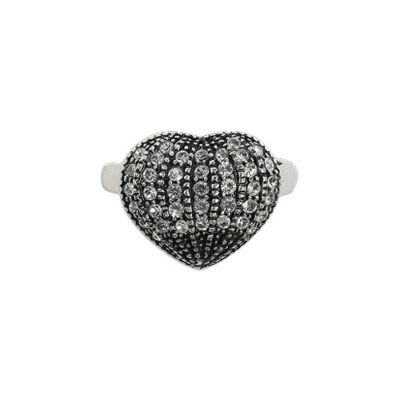 Pilgrim Sterling Silver Crystal Heart Ring