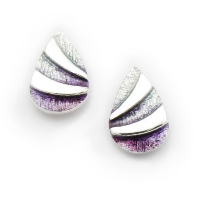 Ortak Silver Hot Glass Enamel Stud Earrings