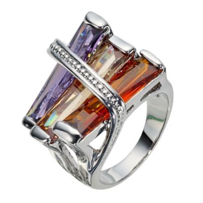 Multicoloured Gem Ring - Size Small - Product number 9779132