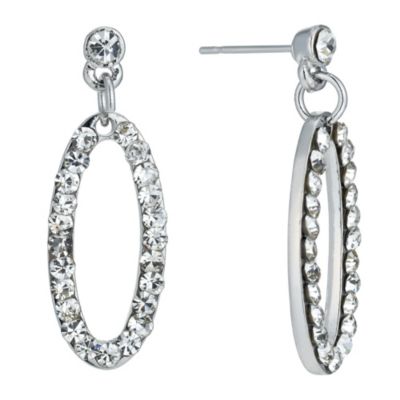 Oval Crystal Drop Earrings - Product number 9779159