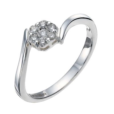 Silver 0.15pt Diamond Cluster Ring - Product number 9796878