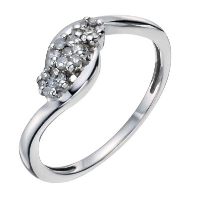 Silver 0.15pt Diamond Cluster Ring - Product number 9796991