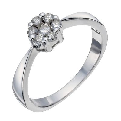 Silver 1/4 Carat Diamond Cluster Twist Ring - Product number 9797122