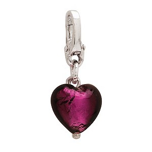 Charmed Memories Lavendar Murano Glass Heart Bead