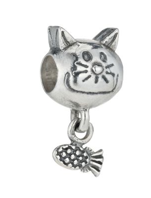 Charmed Memories Sterling Silver Cat Bead
