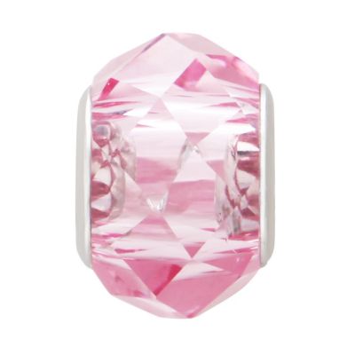 Charmed Memories Sterling Silver Pink Faceted Crystal Bead