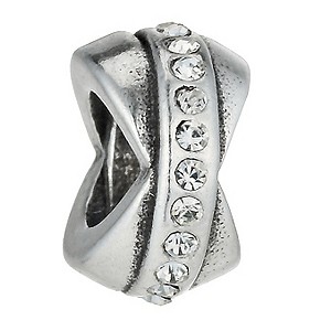 Charmed Memories Sterling Silver Crystal Love Knot Spacer