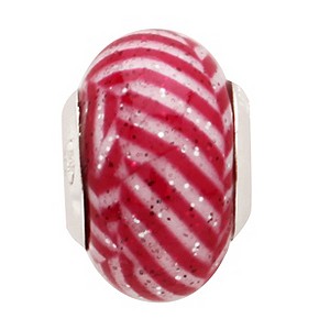 Charmed Memories Sterling Silver Zigzag Murano Glass Bead