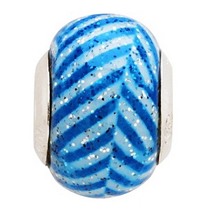 Charmed Memories Blue Zigzag Murano Glass Bead