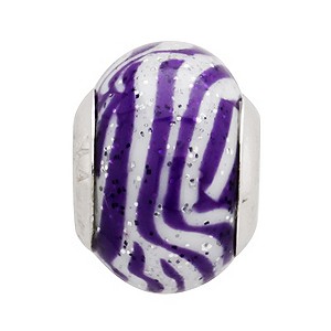 Charmed Memories Sterling Silver Zigzag Murano Glass Bead