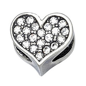 Charmed Moments Sterling Silver Crystal Heart Bead