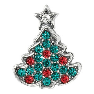 Charmed Memories Sterling Silver Crystal Christmas Tree Bead