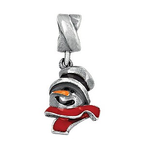 Charmed Memories Sterling Silver Snowman Charm Bead
