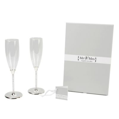 Special Memories Silver Crystal Stem Champagne Flutes - Product number 9809538