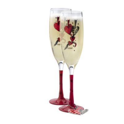 Red Stem Champagne Flutes - Product number 9825037