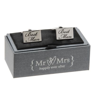 Special Memories Black Engraved Best Man Cufflinks