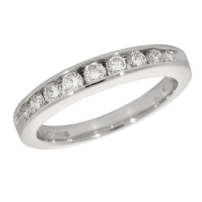 Platinum half carat diamond halfeternity ring Ernest Jones