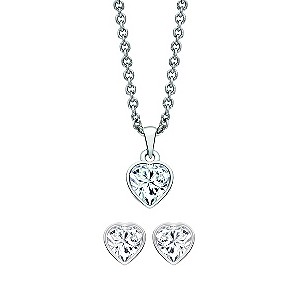 Radiance With Swarovski Crystal Heart Pendant & Earrings Set