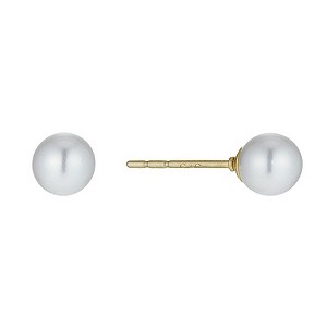 9ct Yellow Gold Cultured Fresh Water Pearl Stud Earrings 5mm