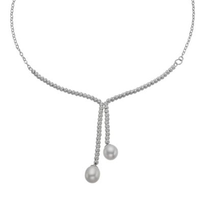 Pearl Sterling Silver Lariat Necklace