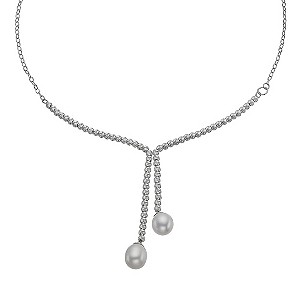 Secrets of the Sea Sparkle Pearl Sterling Silver Lariat Necklace