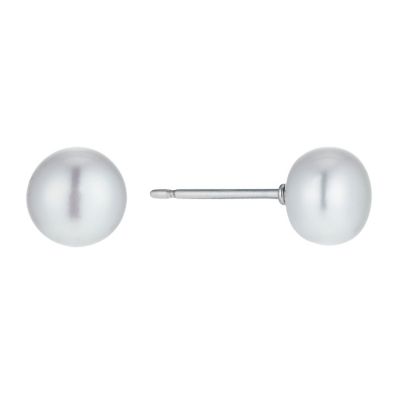 Secrets of the Sea Sterling Silver Freshwater Pearl Stud Earrings 6mm