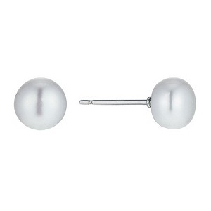 Sterling Silver Freshwater Pearl Stud Earrings 6mm